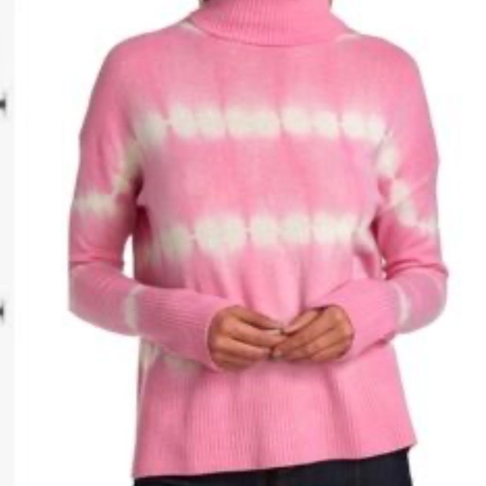 Cinq a Sept Kenny Tie Dye Wool Cashmere Turtleneck Sweater Women's Size XX Small